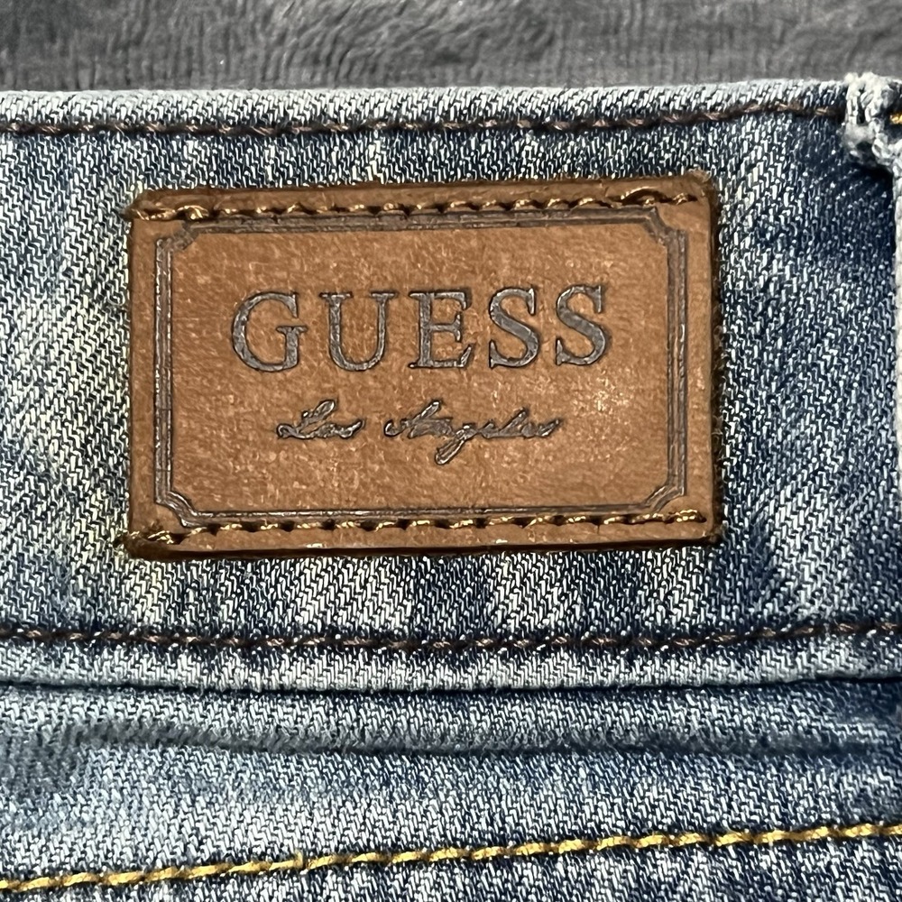 Guess Premium Daredevil Boot Cut Jeans Womens Tag:30/34 (30x32) Blue Low Rise - Picture 7 of 8